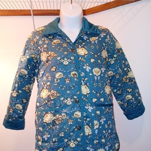 QVC Denim & Co large reversible floral jacket